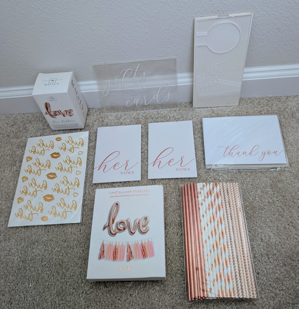 8pc Wedding Decor by Maeven Rose Gold color Brand new / Never used SHIPS TODAY!