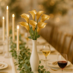 Artificial Calla Lily Flowers 10 Pack 14 Inch Gold – Real Touch Faux Flowers for