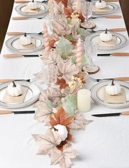 Fall Garland Maple Leaf, 5.9Ft Hanging Vine Garland Artificial Autumn White