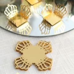 GOLD 50 Metallic 4″ Crown Mini Square Paper Cupcake DESSERT LINERS Party Events