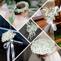 30 Pcs Babys Breath Artificial Flowers, 17.7″ Real Touch White Gypsophila