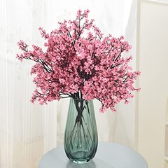 15PCS Artificial Baby Breath Flowers Fake Silk Real Touch DIY 15pcs-hot Pink