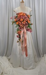 Orchid Rose Garden Faux Silk Cascade Wedding Bouquet
