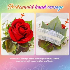 Handcrafted Floral Wrist Corsage – Elegant Red Rose for Weddings & Proms