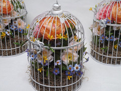 Wedding Decor Birdcages w/ Silk Flowers – Set Of 5