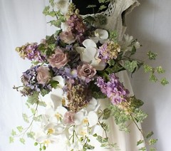 Grand Garden Orchid Cascade Faux Silk Wedding Bouquet