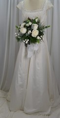 Woodsy Winter White Faux Silk Wedding Bouquet