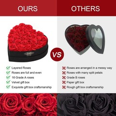 Mothers Day Roses Gifts for Mom,Forever Preserved Flowers 28 ROSE, Red
