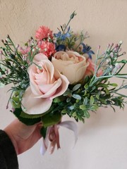 Wedding Floral Bridal Bouquets- Set of 4 Handmade