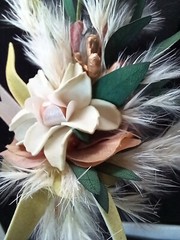 boutonniere for men Prom Wedding One-of-a-Kind New Ribbon Flowers Bling