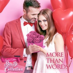 GLAMOUR BOUTIQUE 7 Flower Forever Heart Shape 7 Roses, Velvet Pink 7 Roses