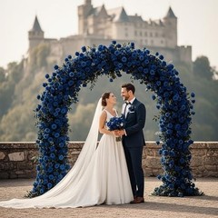PCS Fake Roses, Artificial Flowers, Silk Faux Rose with Long Stems for 60 Blue
