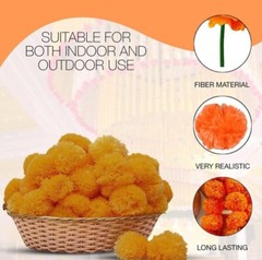 Krati Exports 5 pc – 5 fr Marigold flower garland Indian wedding flowers decor