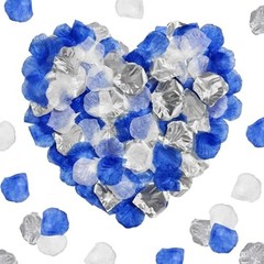 1200 Pcs Rose Petals,Blue White Silver Rose Petals Decoration White,blue,silver