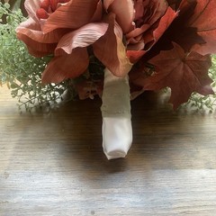 Bridal Wedding Bouquet Lovely Budget Handmade Faux Florals Dusty Rose Green