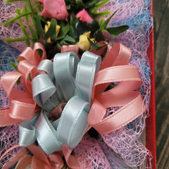 Vintage Corsage New Baby Gold Shoes Butterflies Clay Roses Pink Blue Ribbons