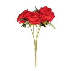 RED 2 Bushes 17″ Premium Silk Roses Artificial FLOWERS Bouquets Party Events