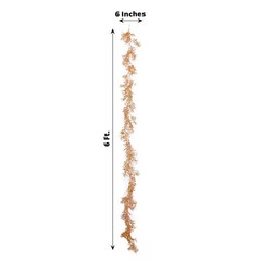 6 ft Metallic GOLD Artificial Boxwood Leaves Hanging Foliage GARLAND Party Event