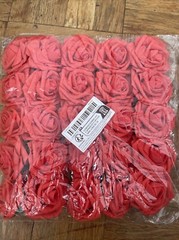 25/50/100 Pcs Bright Red Artificial Rose Flower Foam Like For Decoration