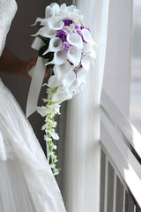 New Bridal Bouquet, Wedding Flowers, Calla Lilies, Artificial Flowers, Waterfall