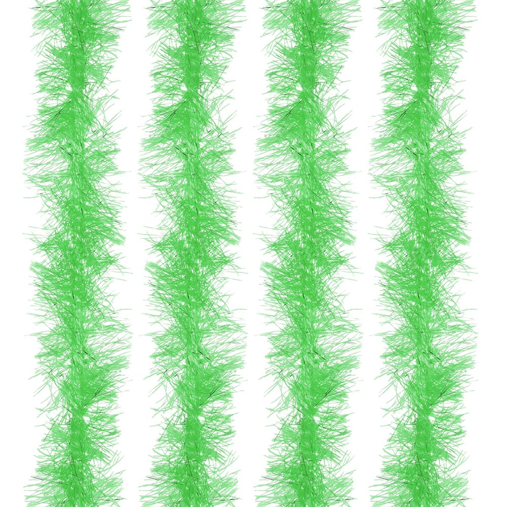 5Ft Feather Boa, 4 Pcs Artificial Fluffy Feather Boas, Fruit Green