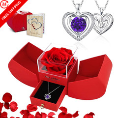 Dfilio Preserved Red Real Rose with I Love You 09. September(sapphire)