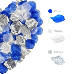 1200 Pcs Rose Petals,Blue White Silver Rose Petals Decoration White,blue,silver