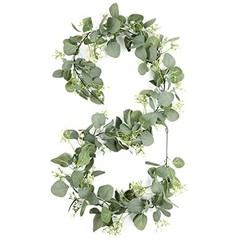Gypsophila Artificial Eucalyptus Garland – 2 Pack – 5.8Ft Faux Baby Breath White
