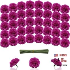 Artificial Marigold Flowers with Stems Pcs Silk Flowers Marigolds 60 Fuchsia