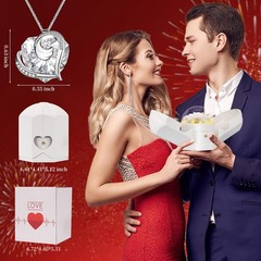 Preserved Real White Rose with Necklace Forever Flowers Valentines