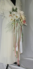 Peach Pink Garden Boho Silk Wedding Bouquet