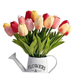 24pcs Multicolor Artificial Tulip Latex Real Touch for DIY Bouquets Wedding