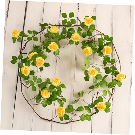 Pcs x 6 Ft Bendable Artificial Rose Vine Flower Garland, Floral Vines 2 Yellow