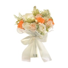 Elegant Wedding Bouquet for Bride and Bridesmaid Artificial White Orange Champag