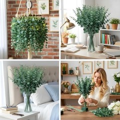 100 Pcs Faux Greenery Artificial Eucalyptus Leaves Decor – Eucalyptus Stems
