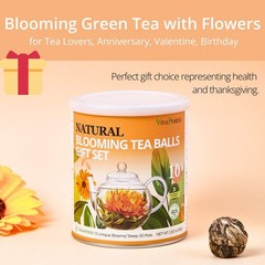 Blooming Tea Gift Set, 10 Unique Varieties Flowering Balls, VitalForest…