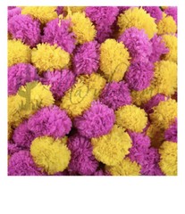 Marubhumi 5 Pcs of 5 Feet Long Strands Artificial Marigold Flower Garlands