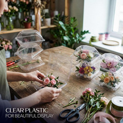 Clear Plastic Flower Box for Corsage, Boutonniere, Rose, Orchid Prom Wedding Cra