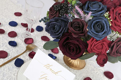 Artificial Wedding Flowers Combo for Bouquets & Centerpieces, DIY Flowers (Burgu