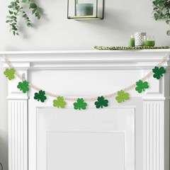 4.5 FT St.Patrick’s Day Shamrock Garland for Decorations, St.patrick.retro