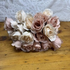 ROSEBUD Silk Fake Flower Pink Blush Blooming•Flower Heads•Garden•Florals 20