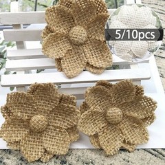 Decorate with Charm Vintage Hessian Burlap Lace Flowers (65 characters)