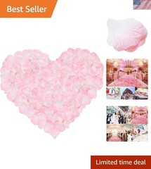 Versatile 1000 Artificial Silk Rose Petals in Light Pink & White for Events