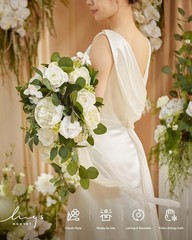 Sophisticated White Cascading Wedding Bouquet