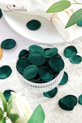 Serwalin 300Pcs Silk Rose Petals for Christmas Weddings 300pcs, Dark Green
