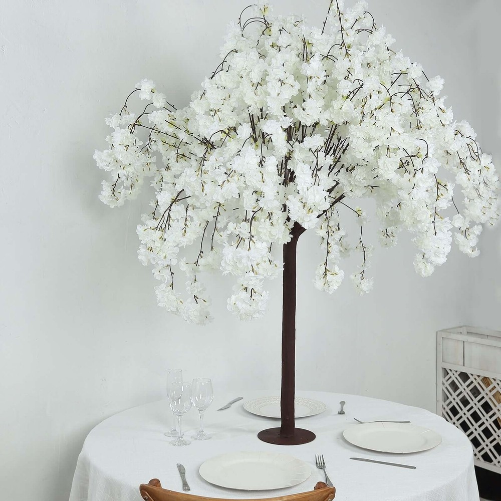 5 ft WHITE Artificial Cherry Blossom TREE Detachable Metal Base Party Decoration