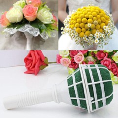 2Pcs Bridal Wedding Flower Decor Bouquet Foam Holder Handle Base Bracket Supply