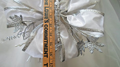 Luxury Wedding Cascade, White & Silver,Glass Crystals,Porcelain Roses,Satin-Beau