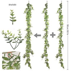 Artificial Boxwood Garland, 2 Packs 6 Ft Lifelike Greenery Vine Hanging