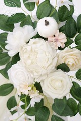Odouzy Pack of 2 Wedding Arch Artificial Flowers Wedding Decor Flower Garland Be